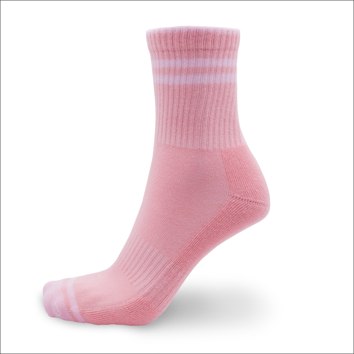 Tennissocken aus Bambus in altrosa mit weissen Streifen von grashalm