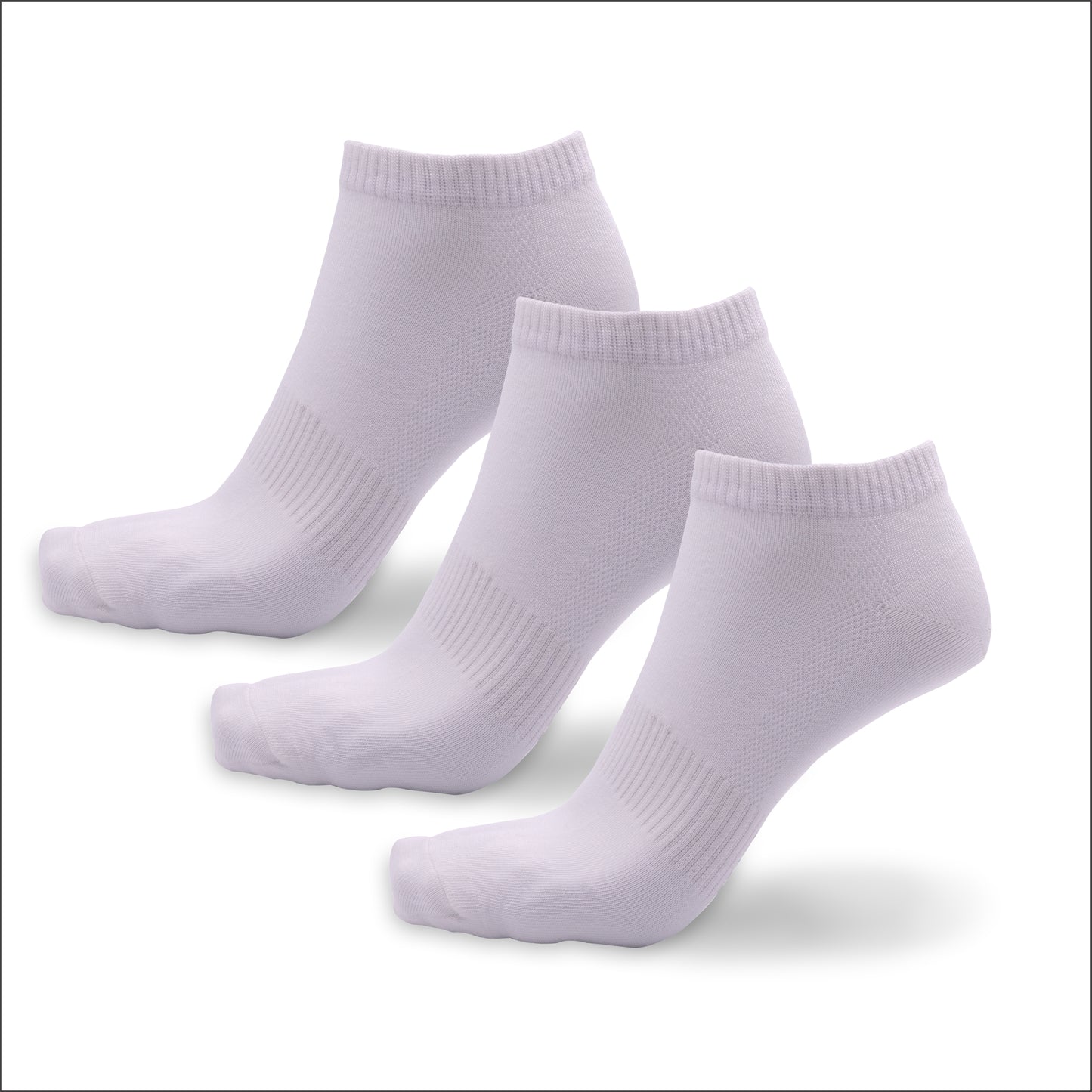 Sneakersocken aus Bambus in weiss, 3er-Set, von grashalm