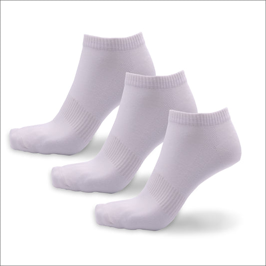 Sneakersocken aus Bambus in weiss, 3er-Set, von grashalm